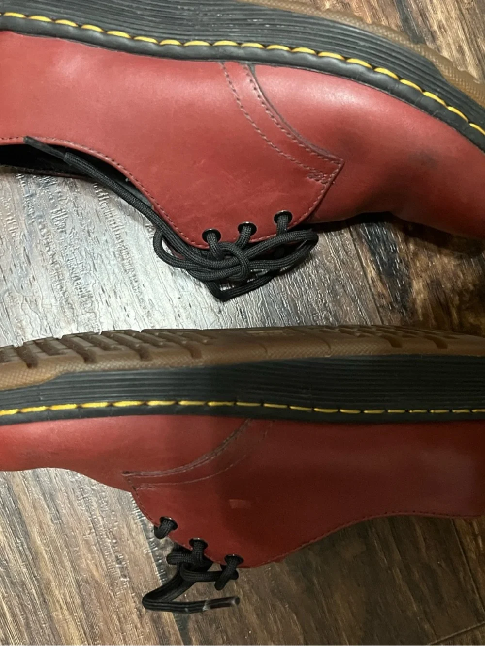 Dr. Martens Men's Lace-Up Oxfords in Red